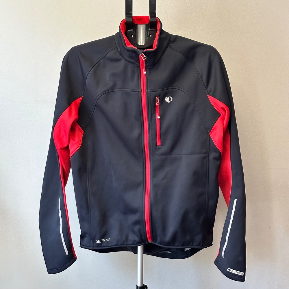 Pearl Izumi Elite Softshell Cycling Jacket Men L Black Red Gorpcore 11131017